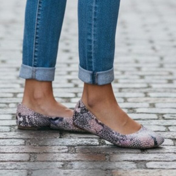 Lucky Brand Emmie Python Ballet Flats - Picture 1 of 7